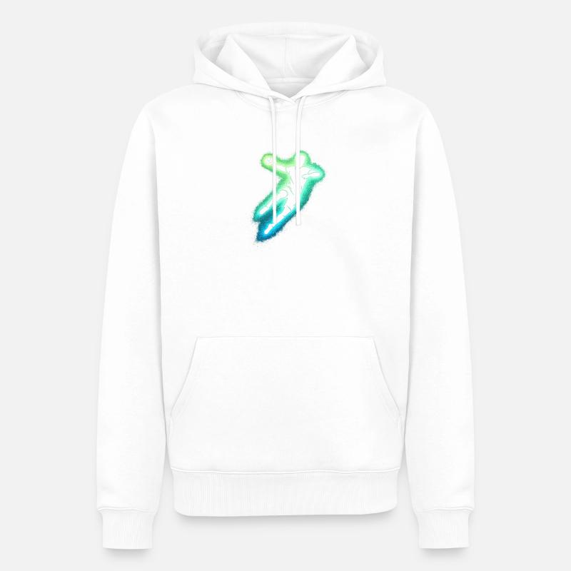 Silhouette de saut néon de handball - Sweat à capuche Premium bio Homme - blanc