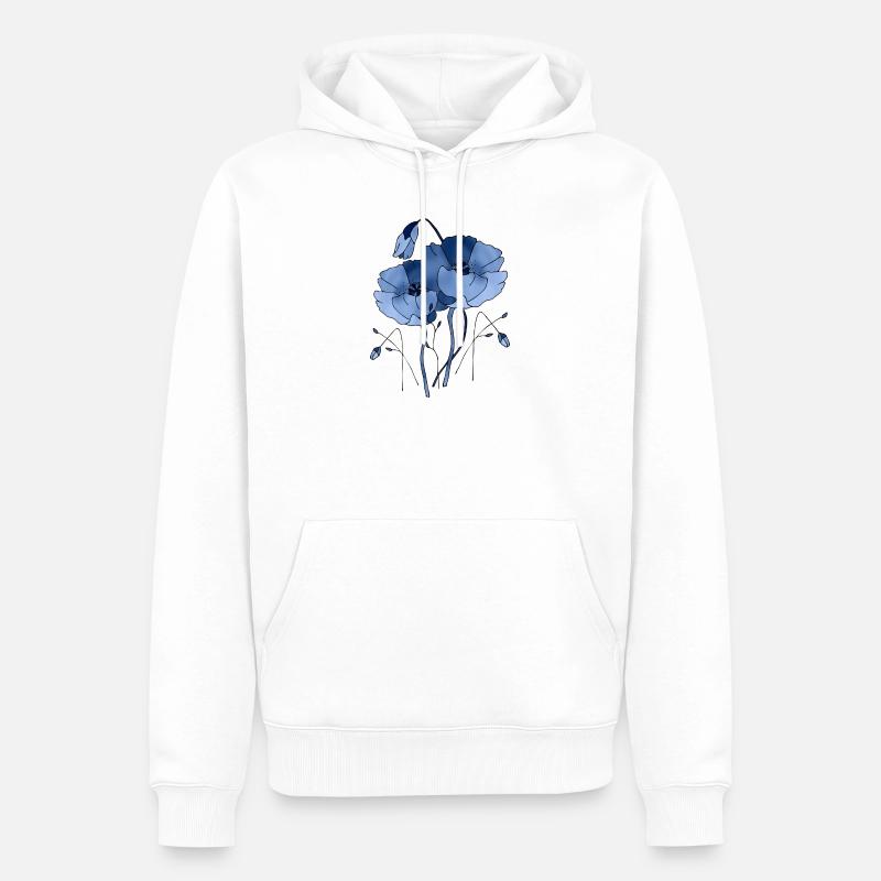 Fleur - Sweat à capuche Premium bio Homme - blanc