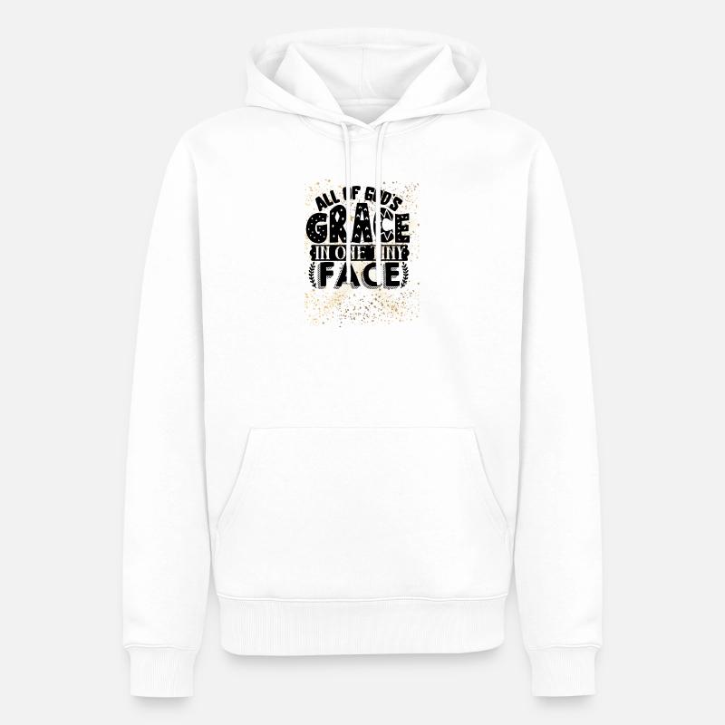 Etoiles Dorées OneLine Effet Glitter - Sweat à capuche Premium bio Homme - blanc