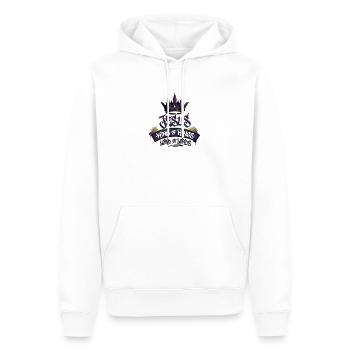 Jésus, roi des rois - Sweat à capuche Premium bio Homme - blanc - Devant - Nico (187cm)