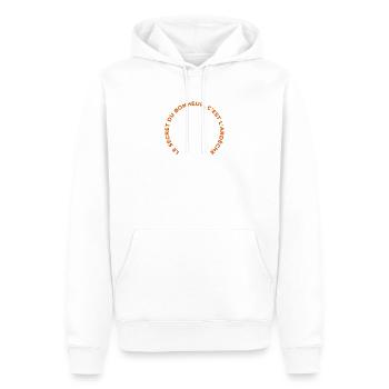 Le Secret Du Bonheur C Est L Ardeche T-Shirt Ca... - Sweat à capuche Premium bio Homme - blanc - Devant - Nico (187cm)