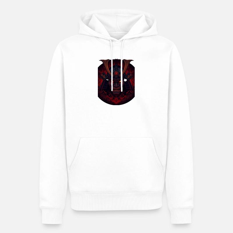 Dämonen-Samourai - Männer Premium Bio Hoodie - Weiß