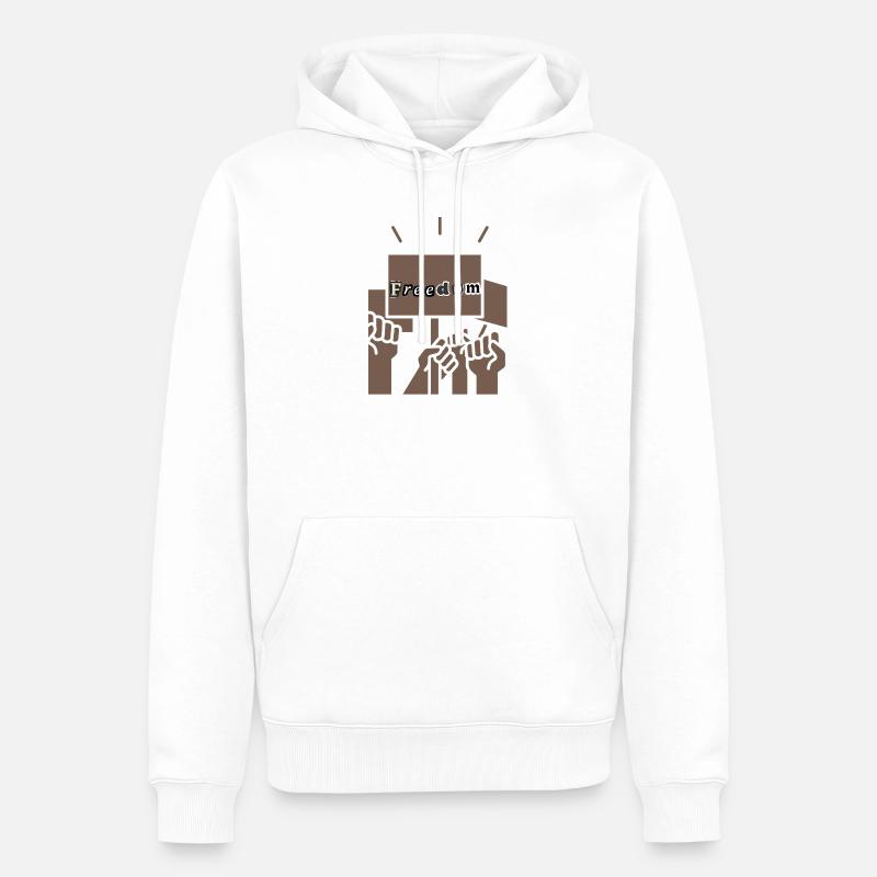 Freedom - Sweat à capuche Premium bio Homme - blanc