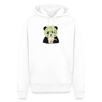 Panda Beauty & Selfcare Motiv  - Männer Premium Bio Hoodie - Weiß - Vorne - Nico (187cm)