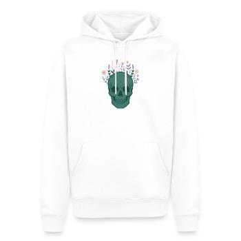 Skull Skull Botany Flowers Blossoms Mystical - Men’s Premium Organic Hoodie - white - Front - Nico (187cm)