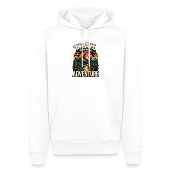 Aventure de course en sentier - Sweat à capuche Premium bio Homme - blanc - Devant - Nico (187cm)