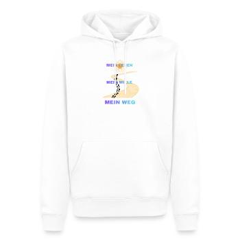 Mein Leben Mein Wille Mein Weg - Männer Premium Bio Hoodie - Weiß - Vorne - Nico (187cm)