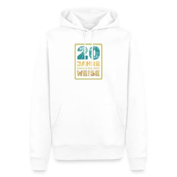 20 - Männer Premium Bio Hoodie - Weiß - Vorne - Nico (187cm)