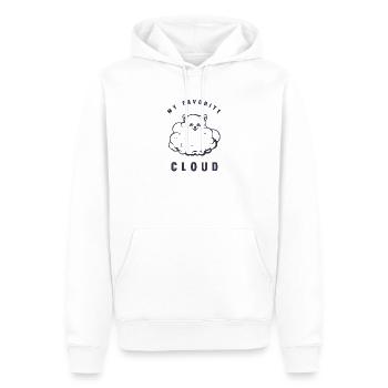 Meine Lieblingswolke - Zwergspitz  - Männer Premium Bio Hoodie - Weiß - Vorne - Nico (187cm)