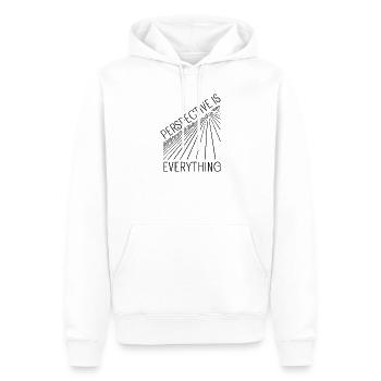 La perspective, c’est tout ce qui est motivant et géométrique - Sweat à capuche Premium bio Homme - blanc - Devant - Nico (187cm)