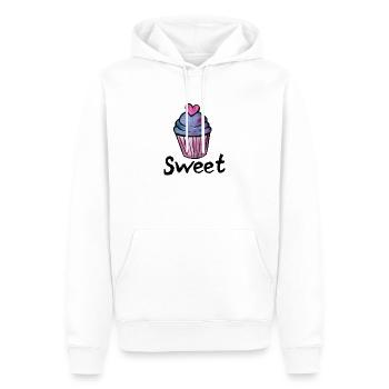 Glaçage au cœur pastel de cupcakes - Sweat à capuche Premium bio Homme - blanc - Devant - Nico (187cm)