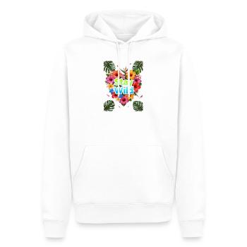 Stay Wild Tropical Flowers - Men’s Premium Organic Hoodie - white - Front - Nico (187cm)