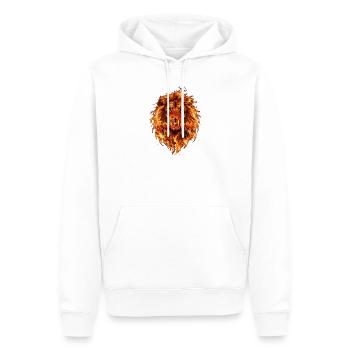 Be Fearless Flammenlöwe - Männer Premium Bio Hoodie - Weiß - Vorne - Nico (187cm)