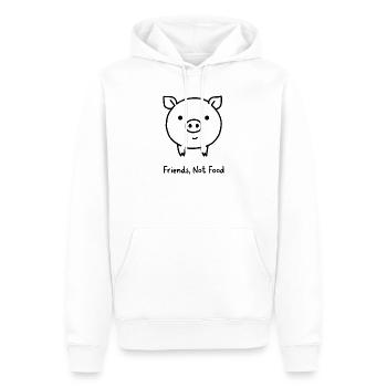 Friends Not Food Porc Vegan Minimaliste - Sweat à capuche Premium bio Homme - blanc - Devant - Nico (187cm)