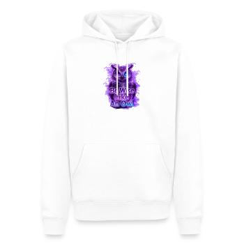 Be Wise Like An Owl Neon Design - Men’s Premium Organic Hoodie - white - Front - Nico (187cm)