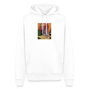 Porto Rico 1987 Rétro Collage - Sweat à capuche Premium bio Homme - blanc - Devant - Nico (187cm)