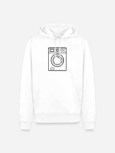 Waschmaschine - Männer Premium Bio Hoodie - Weiß