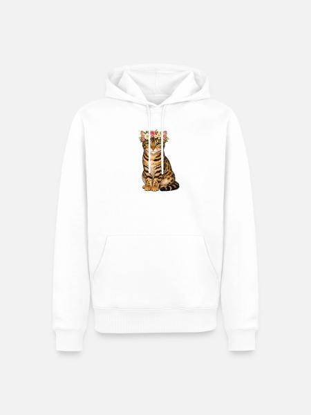 Bengalkatze - Männer Premium Bio Hoodie - Weiß