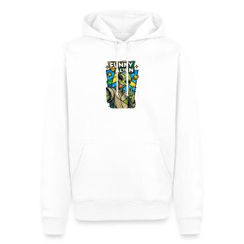 Grappige alien met mozaïekachtergrond - Mannen Premium Bio hoodie - wit - Voor - Nico (187cm)