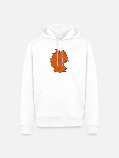 Karte von Deutschland - Männer Premium Bio Hoodie - Weiß