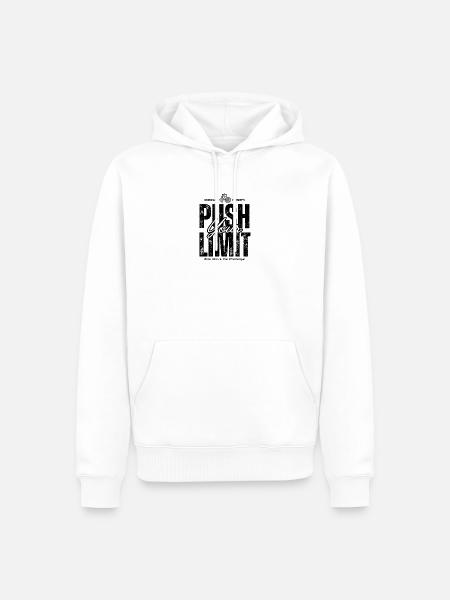 Your Script on Grunge Texture - Männer Premium Bio Hoodie - Weiß