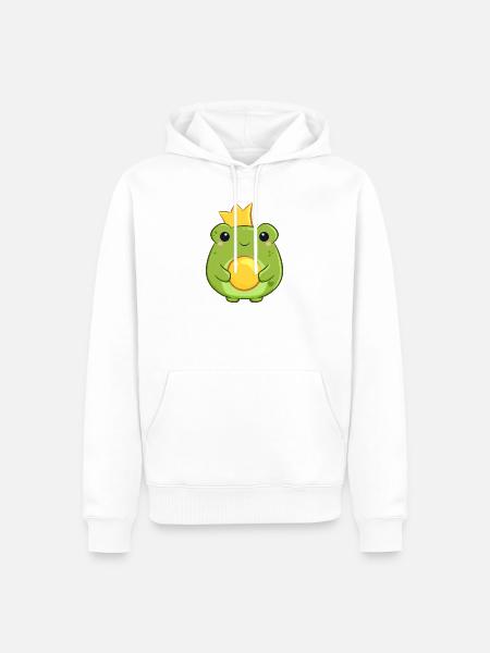 Königlicher Froschprinz mit Krönchen - Märchen - Männer Premium Bio Hoodie - Weiß