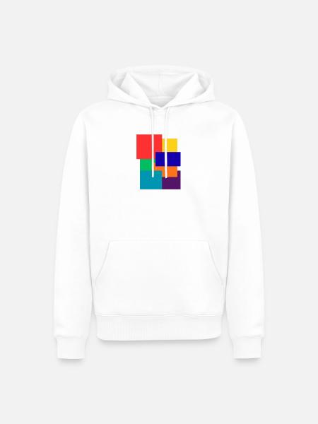 Fette geometrische Blöcke - Männer Premium Bio Hoodie - Weiß