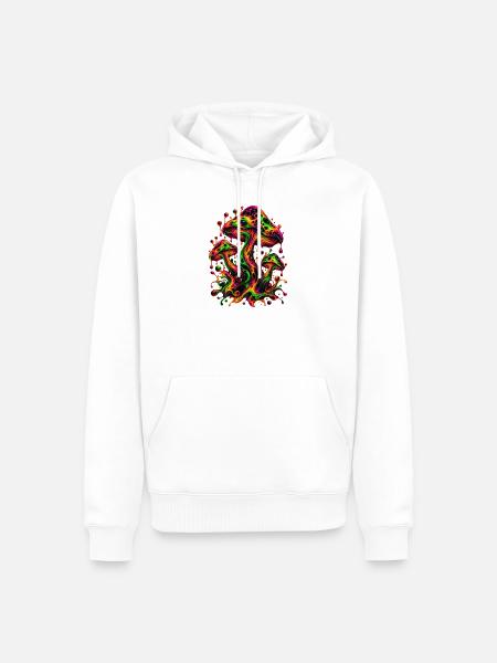 Neon-Traumlandschaft - Männer Premium Bio Hoodie - Weiß