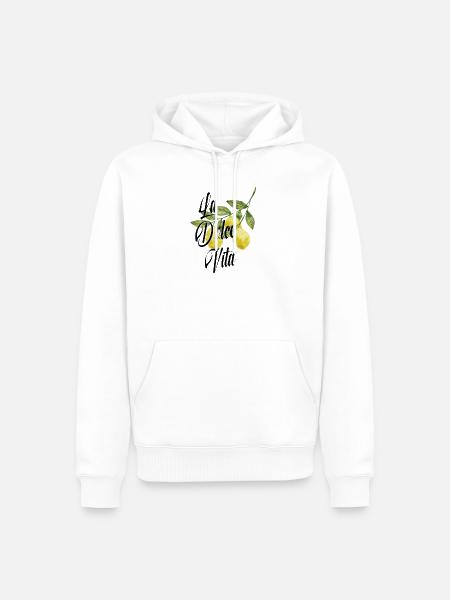 La Dolce Vita Zitronen - Männer Premium Bio Hoodie - Weiß