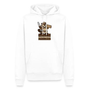 Sägen Hämmern Feierabend Handwerker Biber Design - Männer Premium Bio Hoodie - Weiß - Vorne - Nico (187cm)