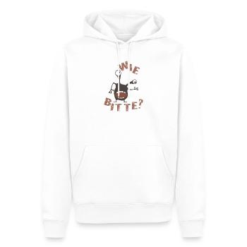 Wie bitte  - Männer Premium Bio Hoodie - Weiß - Vorne - Nico (187cm)