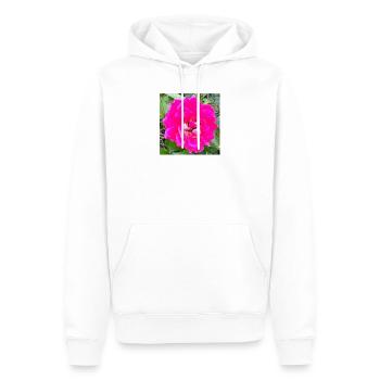 Rosa Rosenblüte - Männer Premium Bio Hoodie - Weiß - Vorne - Nico (187cm)