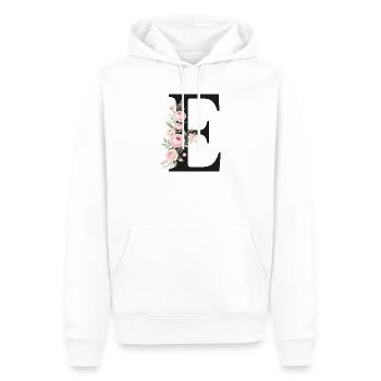 E Buchstabe Monogram Floral - Männer Premium Bio Hoodie - Weiß - Vorne - Nico (187cm)