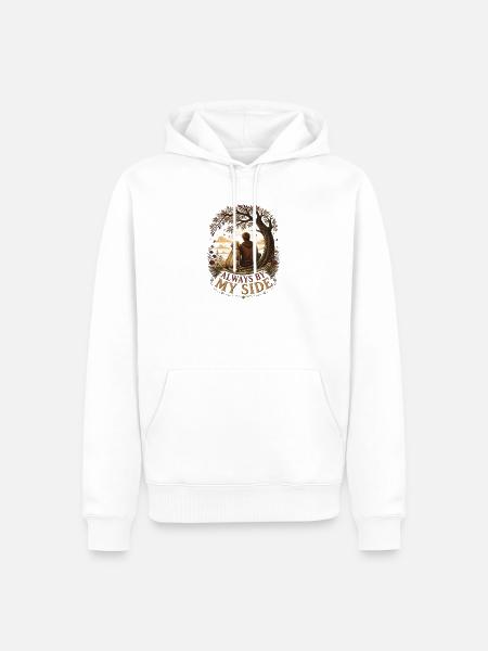 Immer an meiner Seite, Hund - Männer Premium Bio Hoodie - Weiß