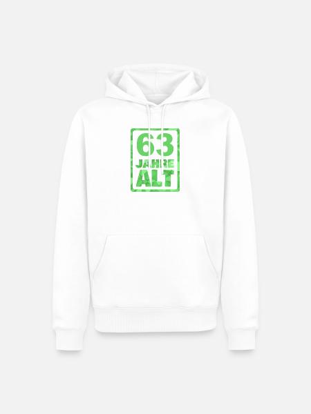 63 - Männer Premium Bio Hoodie - Weiß