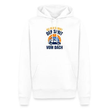 E-Auto Sprit vom Dach - Solar Photovoltaik - Männer Premium Bio Hoodie - Weiß - Vorne - Nico (187cm)