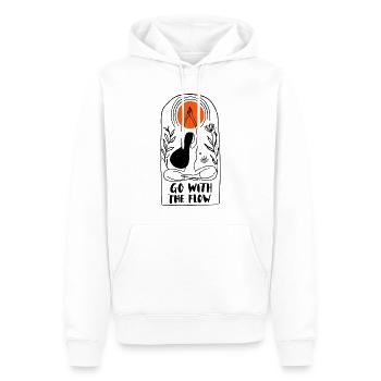 Go with the flow - Männer Premium Bio Hoodie - Weiß - Vorne - Nico (187cm)