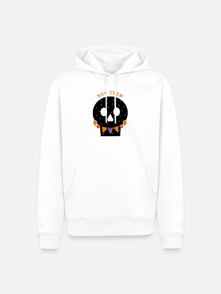 Starry Skull Boo Crew Halloween - Männer Premium Bio Hoodie - Weiß
