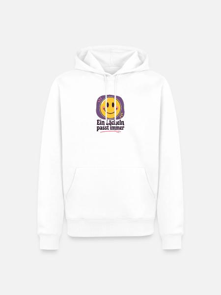 Ein Lächeln passt immer - Männer Premium Bio Hoodie - Weiß