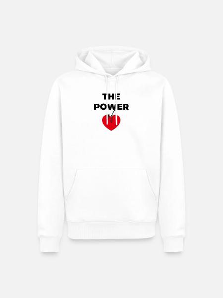 Die Kraft der Liebe - Männer Premium Bio Hoodie - Weiß