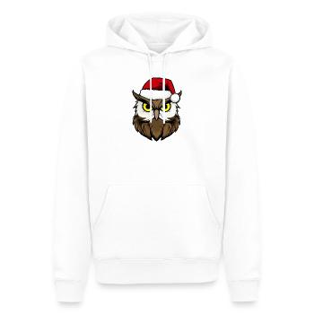 Eulen Weihnachten / Weihnachtsmann Vogel - Männer Premium Bio Hoodie - Weiß - Vorne - Nico (187cm)