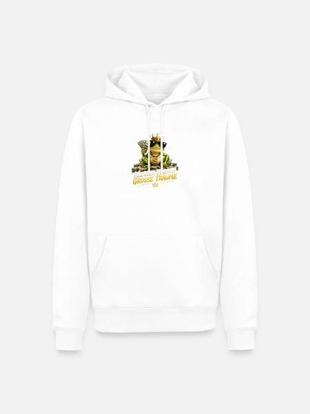 Kleiner Frosch Große Träume - Männer Premium Bio Hoodie - Weiß