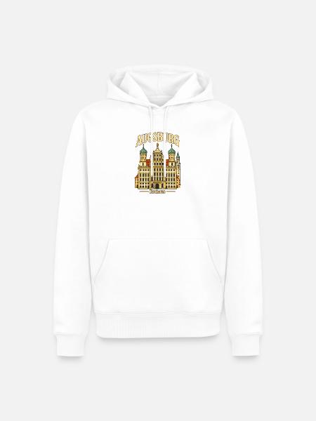 Augsburg Rathaus - Männer Premium Bio Hoodie - Weiß