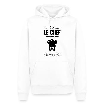 Chef de cuisine - Sweat à capuche Premium bio Homme - blanc - Devant - Nico (187cm)