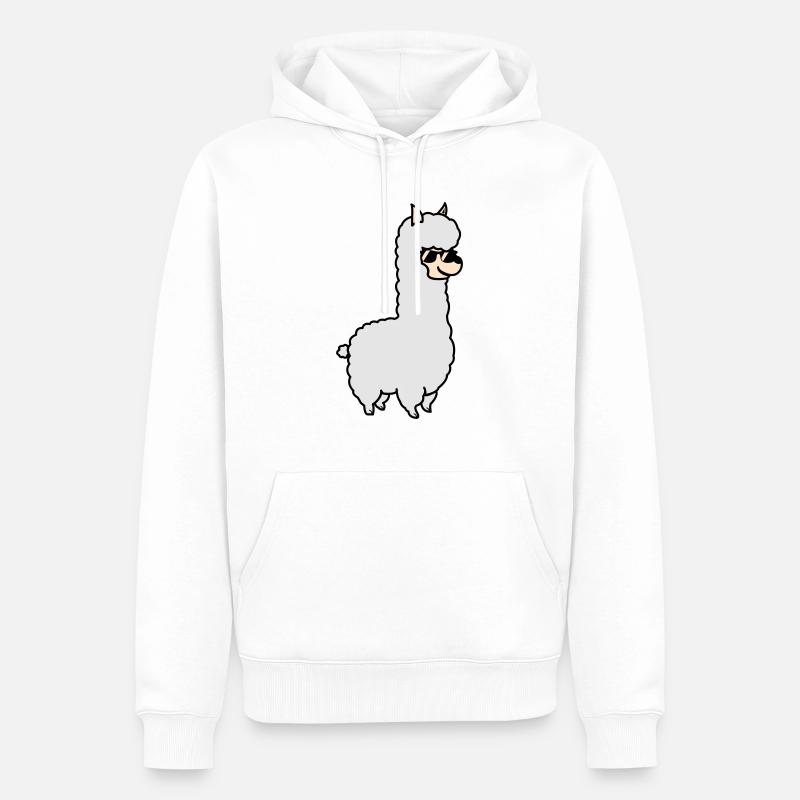 Alpaga Cool - Sweat à capuche Premium bio Homme - blanc
