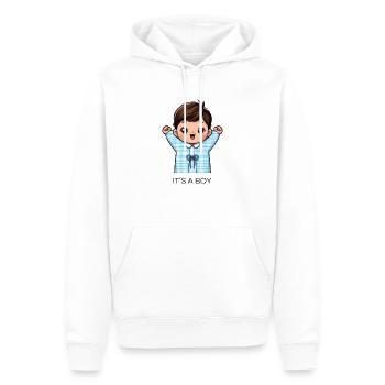 IT S A BOY - Männer Premium Bio Hoodie - Weiß - Vorne - Nico (187cm)