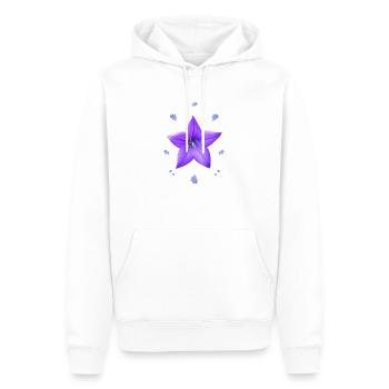 Glockenblume lila Blumenmuster blaues Blume - Männer Premium Bio Hoodie - Weiß - Vorne - Nico (187cm)