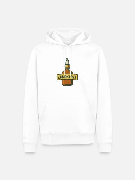 Zündkerze Schnapsflasche - Männer Premium Bio Hoodie - Weiß