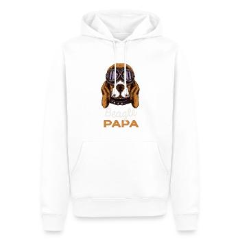 Beagle Papa Vintage Pilot Hund Papa Geschenk Welpe - Männer Premium Bio Hoodie - Weiß - Vorne - Nico (187cm)