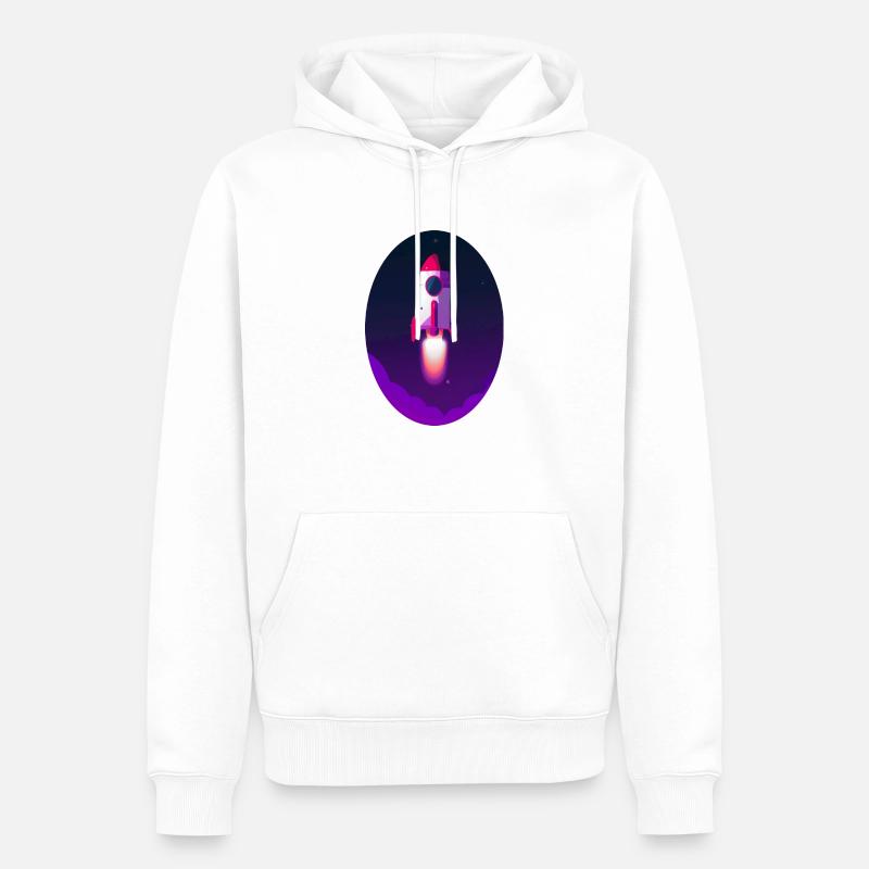 Fusée spatiale - Sweat à capuche Premium bio Homme - blanc